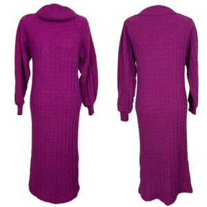 MISSONI Vintage Red and Pink Houndstooth Mohair Knit Dress Made in Italy